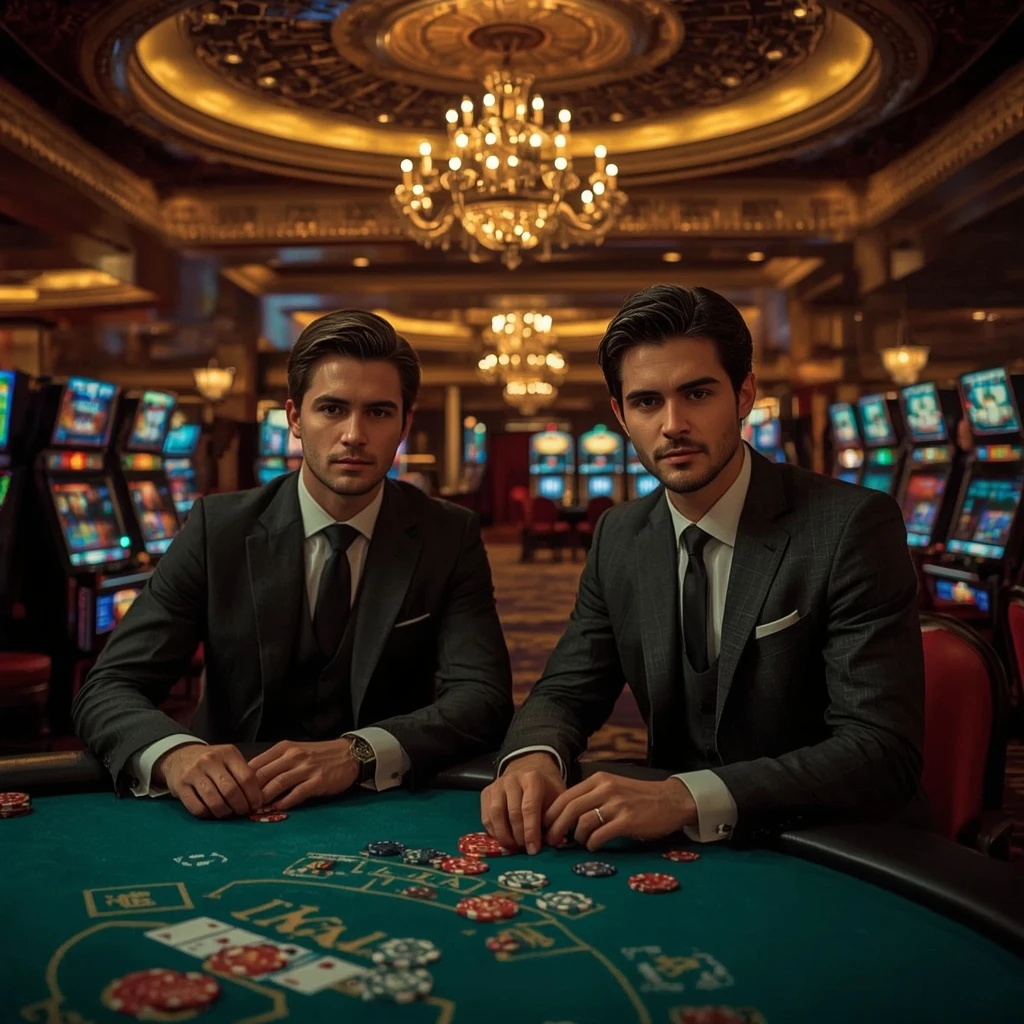 Dos jugadores de póker en MR BET CASINO